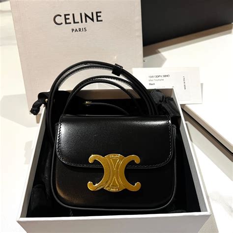 women celine mini claude in shiny calfskin leather